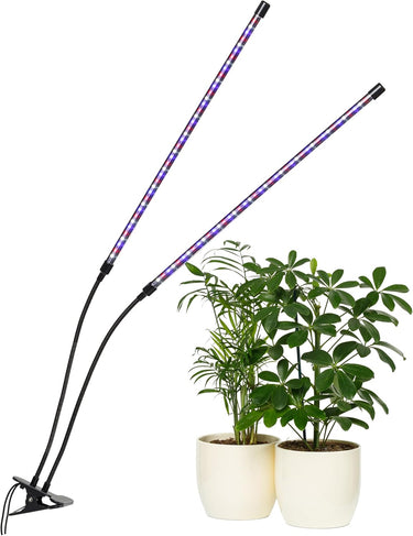 Dual-Strip LED Grow Light with Flexible Gooseneck
